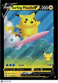 Surfing Pikachu V 2021 Celebrations Holo Rare #8/25