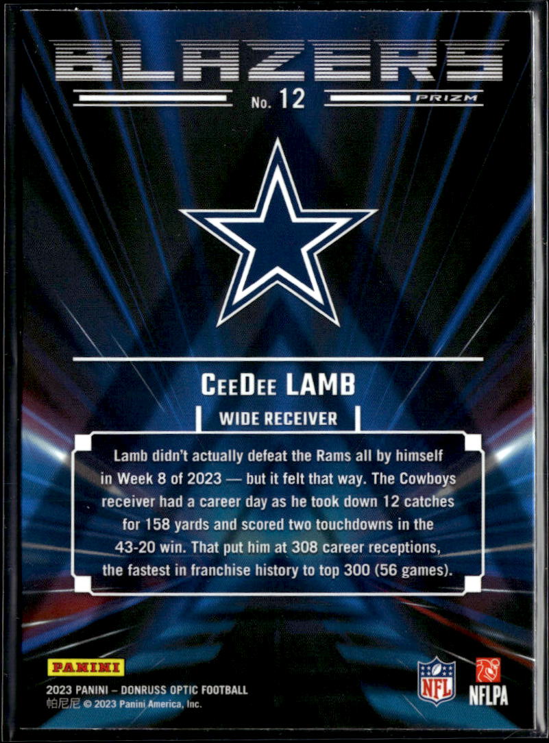 CeeDee Lamb 2023 Optic Blazers SSP CASE HIT Dallas Cowboys