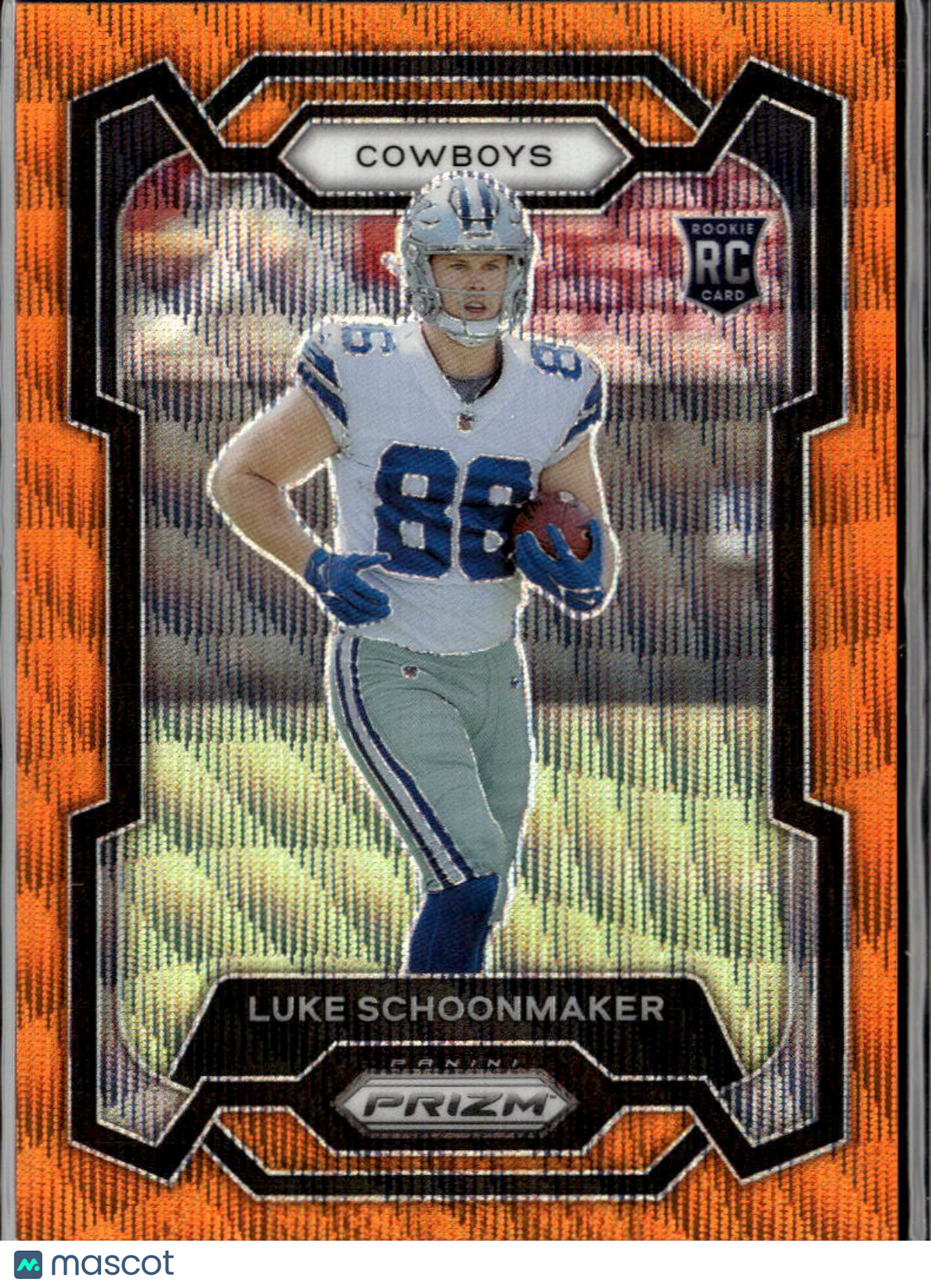 Luke Schoonmaker 2023 Prizm Orange Wave Prizm RC 44/60 Dallas Cowboys