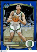 Nate Bittle 2025 Bowman Chrome University Blue Refractor /150 Oregon Ducks