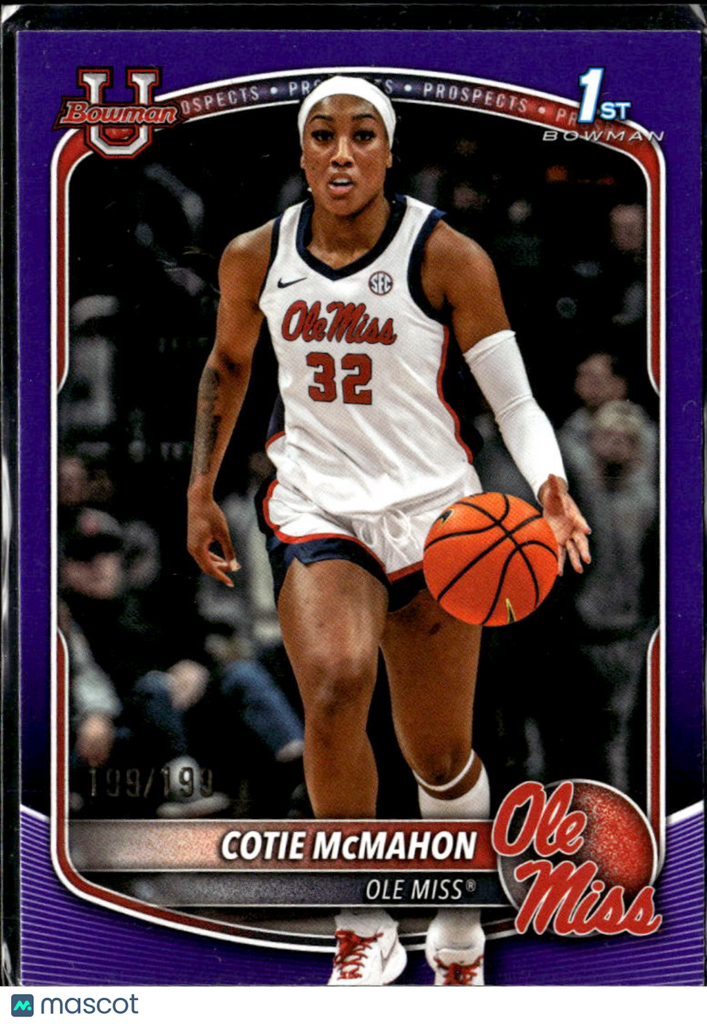 Cotie McMahon 2025 Bowman University 1st Purple /199 Ole Miss Rebels