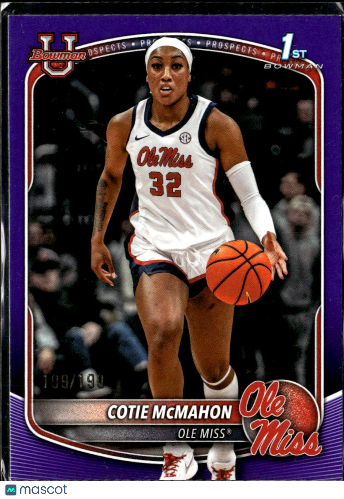 Cotie McMahon 2025 Bowman University 1st Purple /199 Ole Miss Rebels