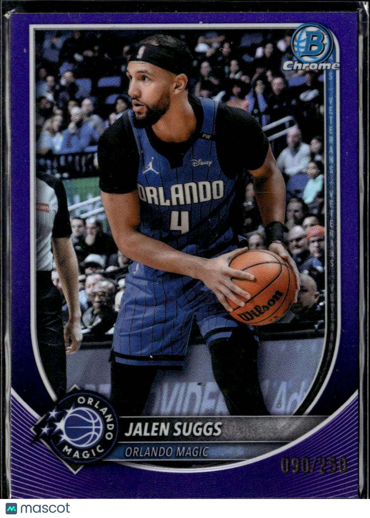 Jalen Suggs 2025 Bowman Chrome Purple Refractor 90/250 Orlando Magic