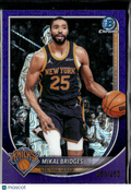 Mikal Bridges 2025 Bowman Chrome Purple Mojo /250 New York Knicks
