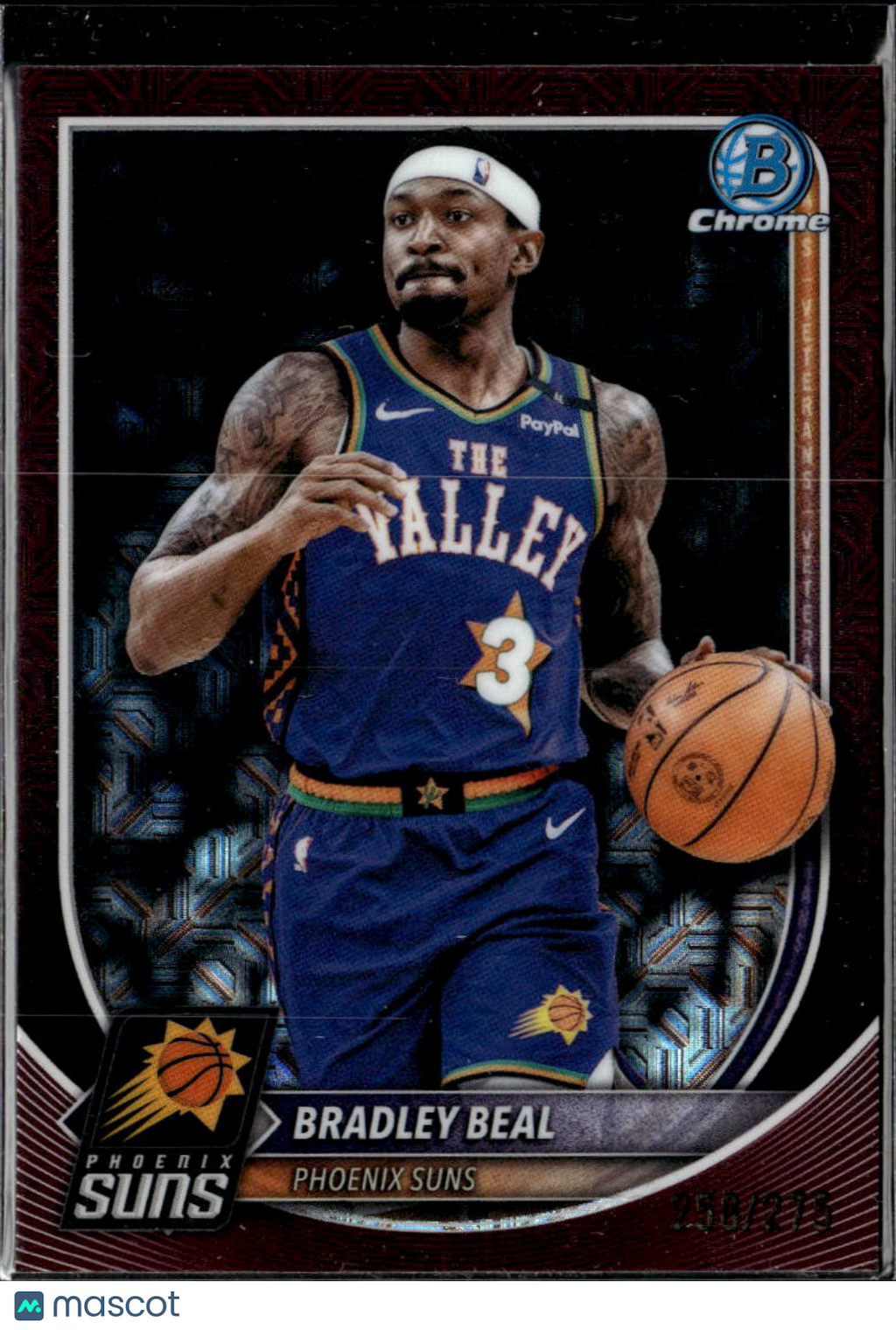 Bradley Beal 2025 Bowman Chrome Burgandy Refractor /275 Phoenix Suns