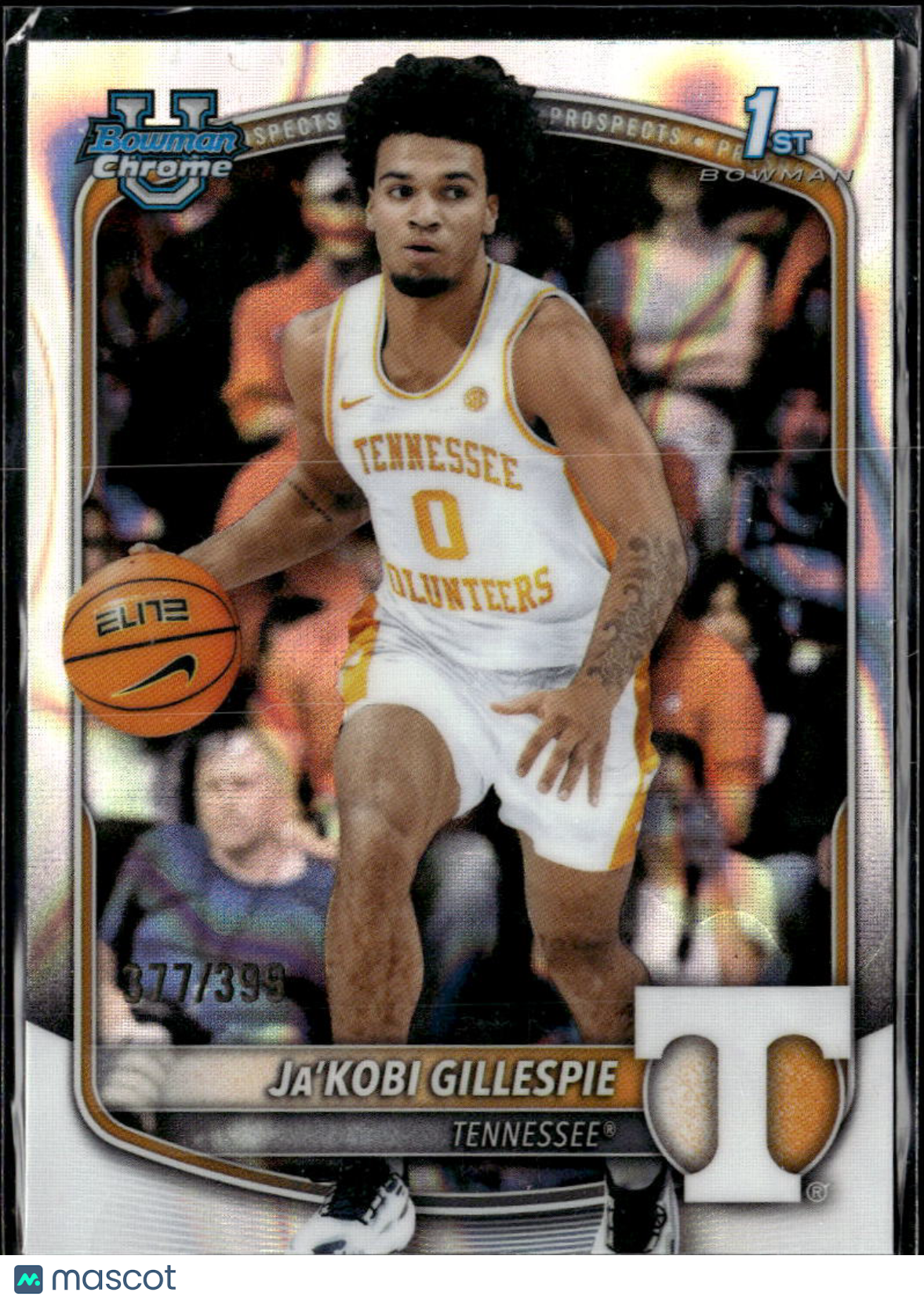 Ja'Kobi Gillespie 2025 Bowman Chrome University 377/399 Tennessee Volunteers