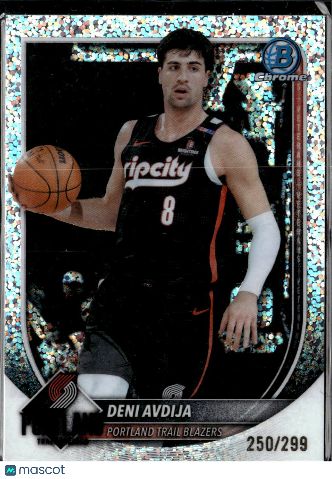 Deni Avdija 2025 Bowman Chrome Speckle Refractor 250/299 Portland Trail Blazers