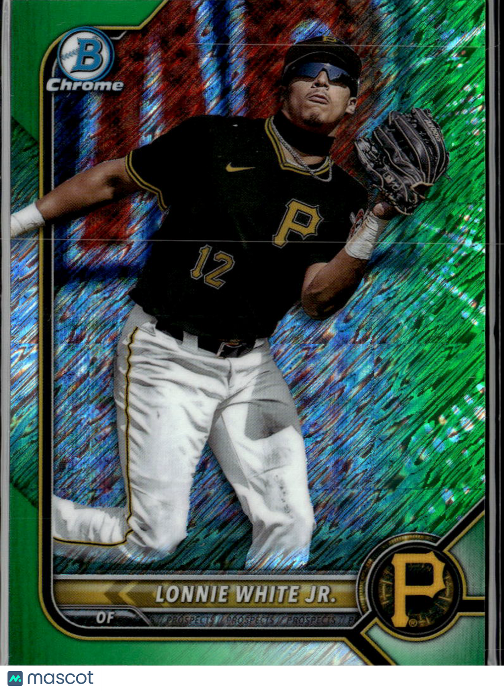 Lonnie White Jr. 2022 Bowman Chrome Green Shimmer /99 Pittsburgh Pirates