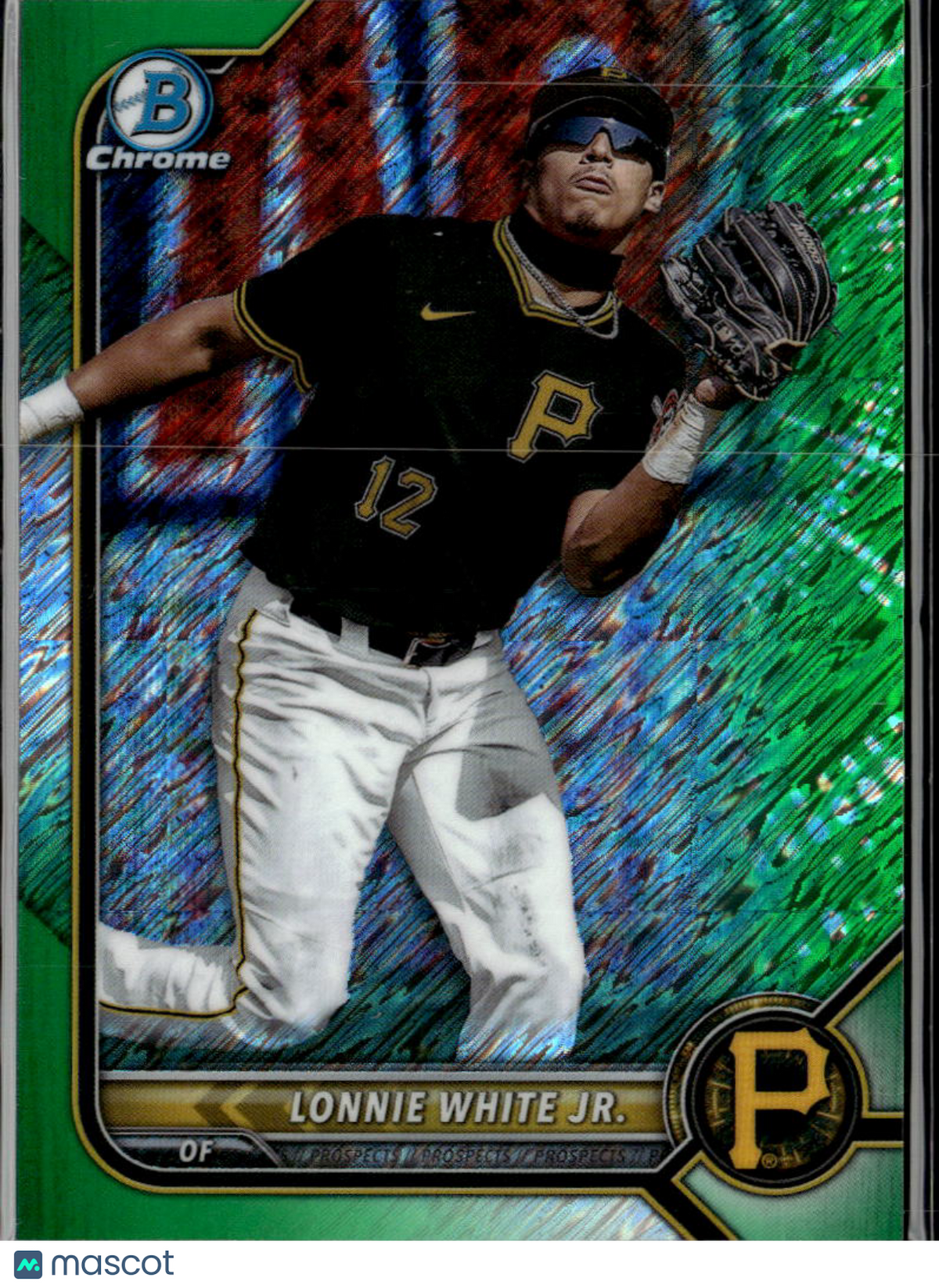 Lonnie White Jr. 2022 Bowman Chrome Green Shimmer /99 Pittsburgh Pirates