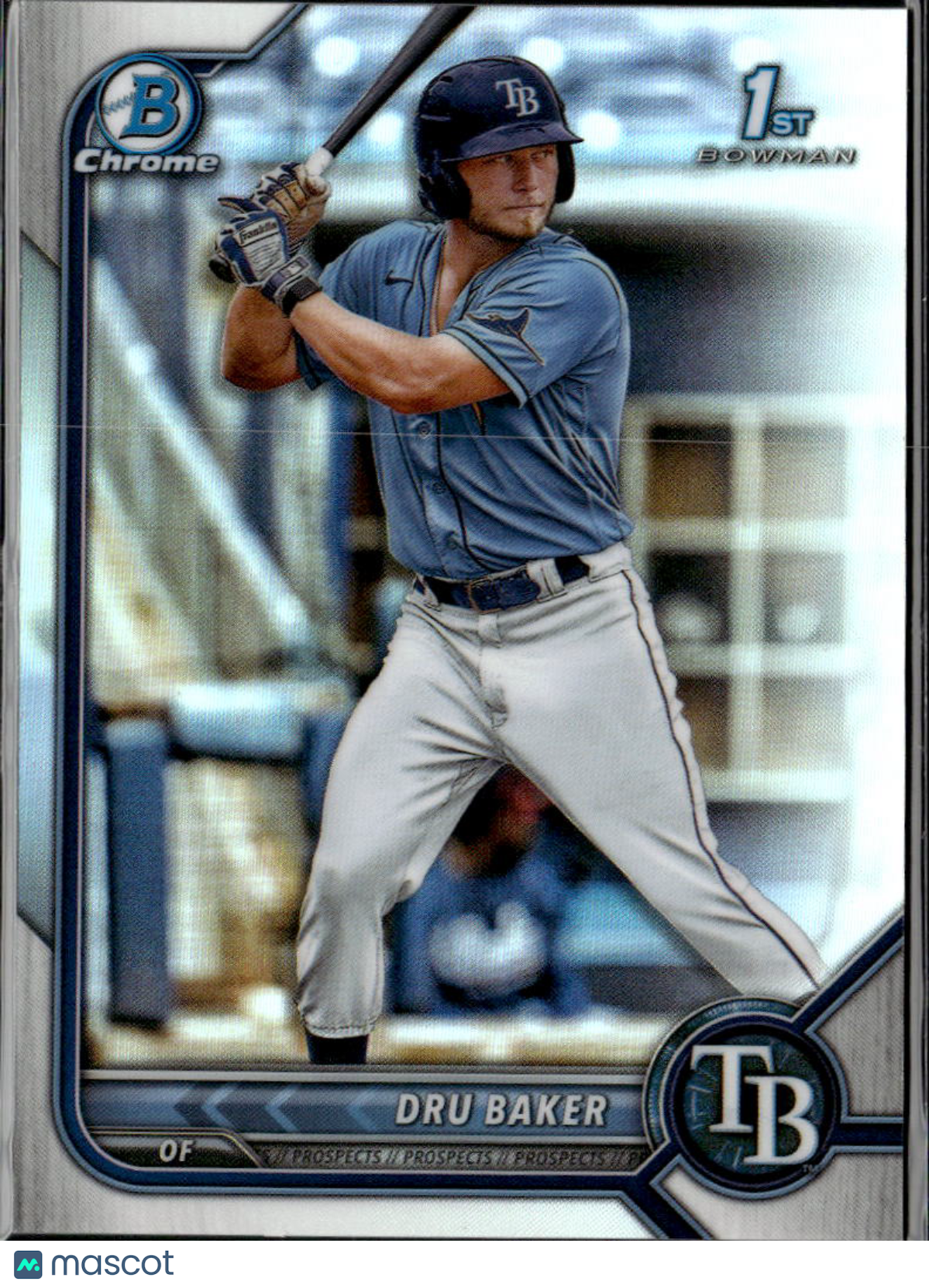 Dru Baker 2022 Bowman Chrome 1st Refractor RC /499 Tampa Bay Rays
