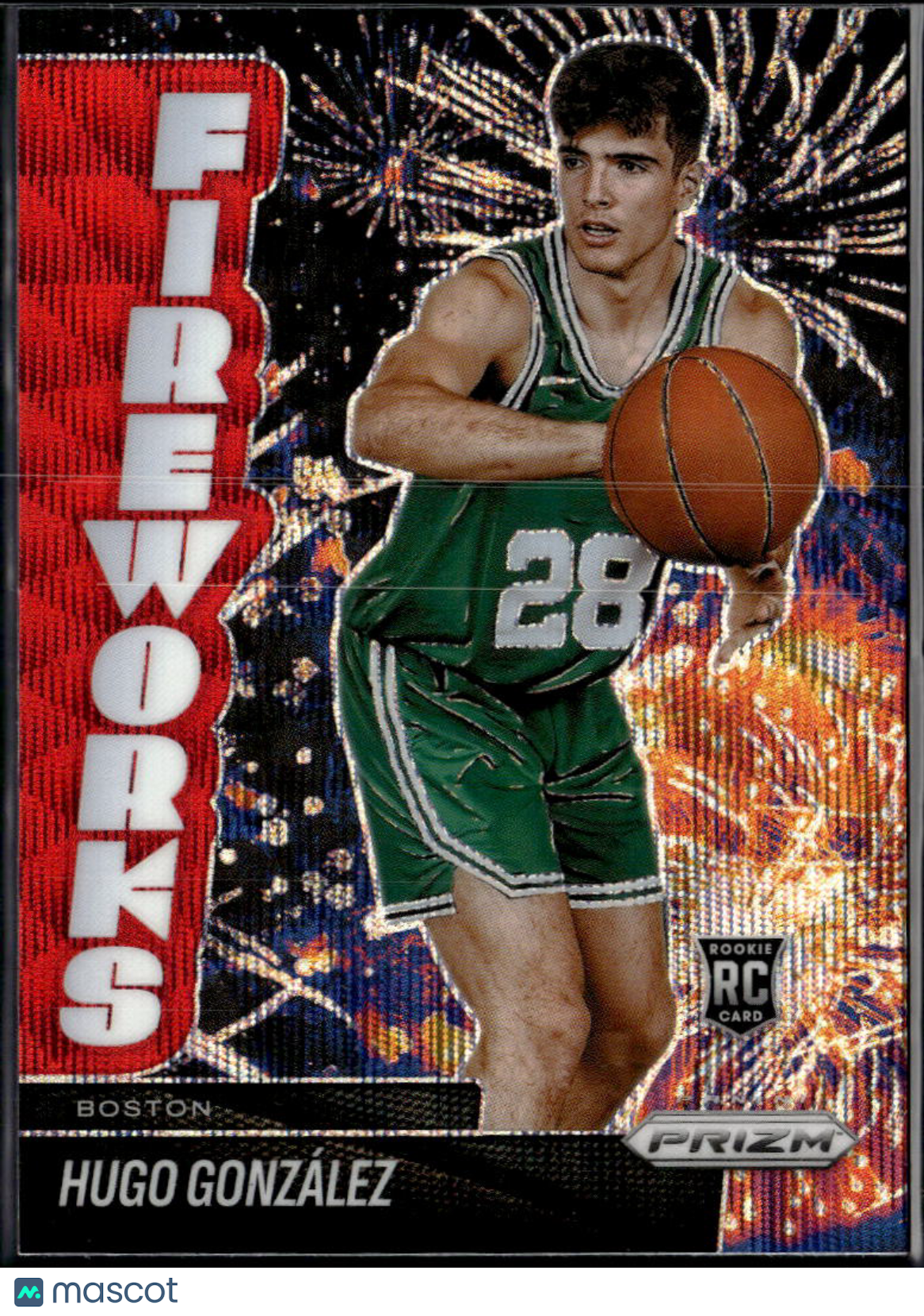 Hugo Gonzalez 2026 Prizm Fireworks Red Rookie RC /299 Boston Celtics