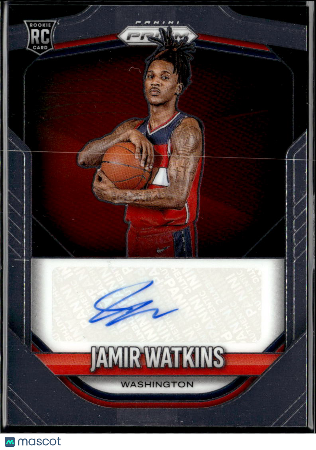 Jamir Watkins 2025 Panini Prizm Auto Autograph RC Washington Wizards