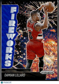 Damian Lillard 2026 Panini Prizm Fireworks Blue 30/249 Portland Trail Blazers