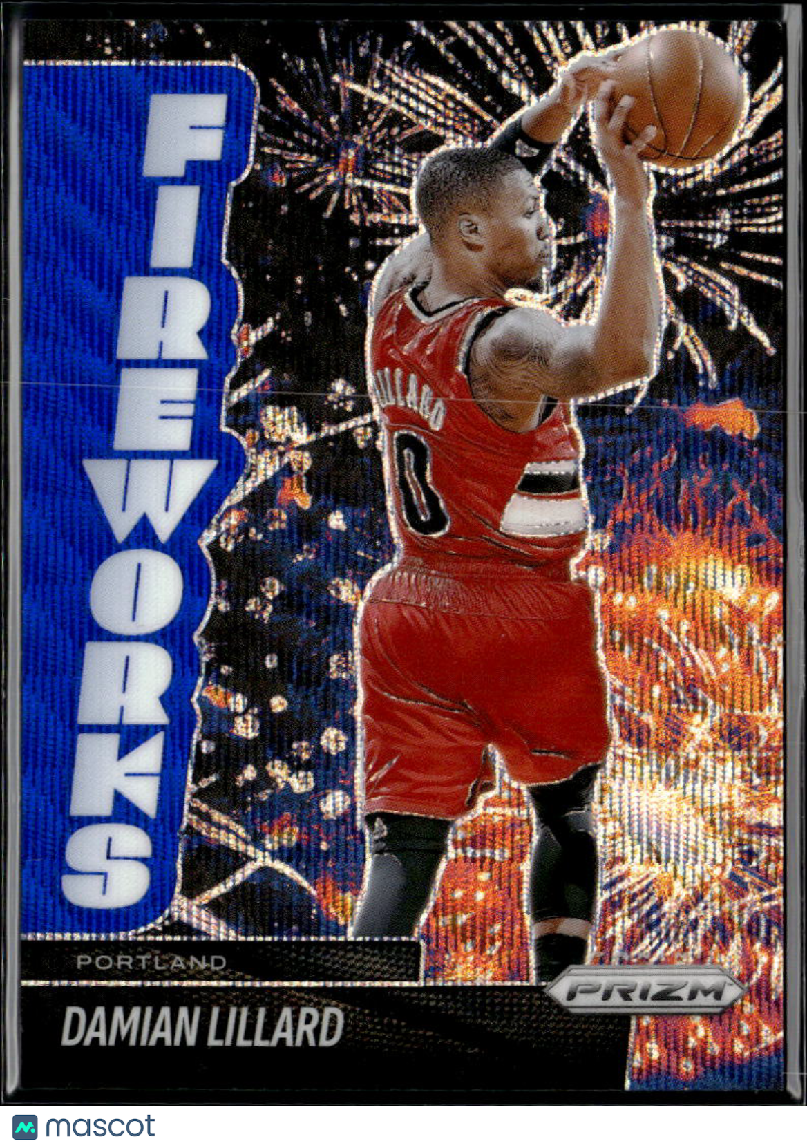 Damian Lillard 2026 Panini Prizm Fireworks Blue 30/249 Portland Trail Blazers