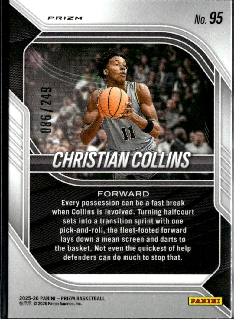Christian Collins 2026 Panini Prizm Blue Wave Prizm Rookie /249