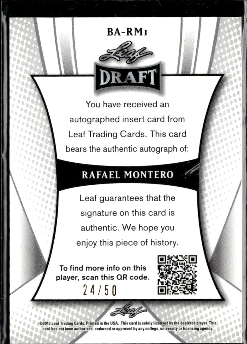 Rafael Montero 2013 Leaf Draft Auto Autograph Purple 24/50