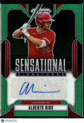 Alberto Rios 2025 Panini Prizm Auto Autograph Green Los Angeles Angels