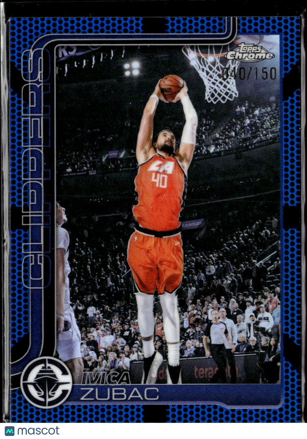 Ivica Zubac 2026 Topps Chrome Blue Refractor 40/150 Los Angeles Clippers