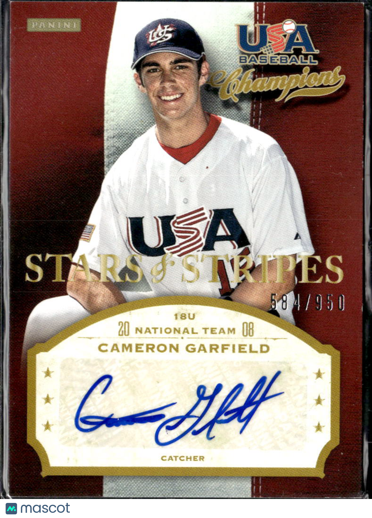 Cameron Garfield 2013 Panini USA Stars & Stripes Auto Autograph /950