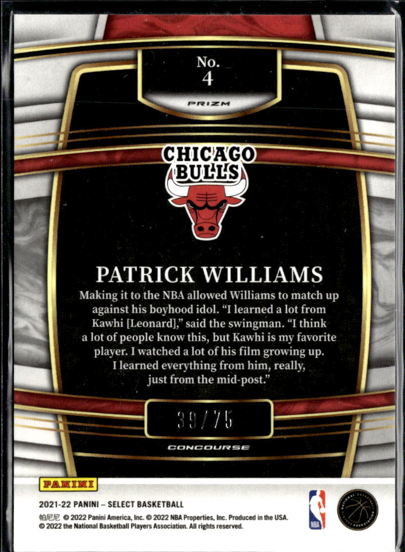 Patrick Williams 2022 Select Lime Green /75 Chicago Bulls