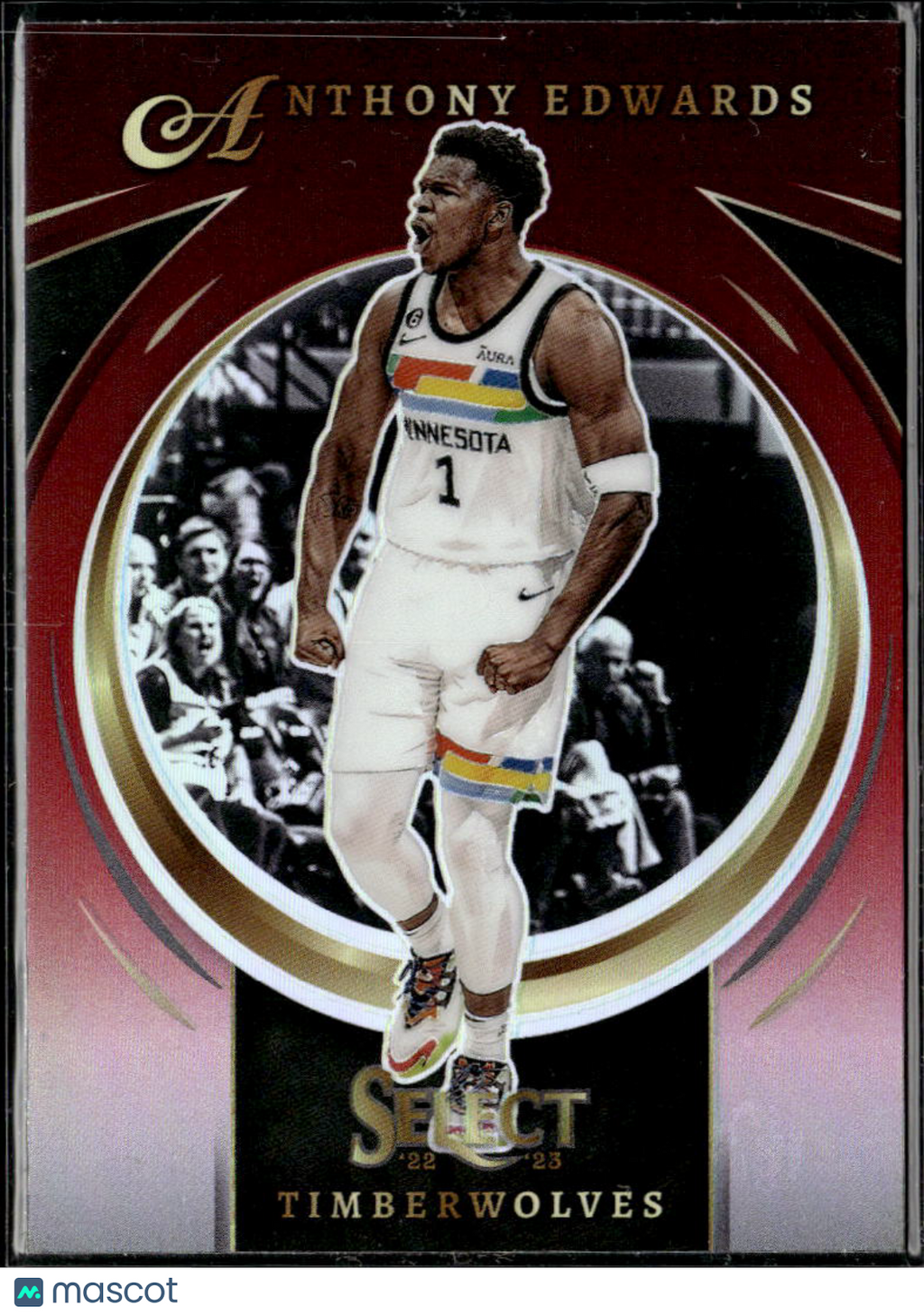 Anthony Edwards 2023 Select Certified Red Prizm Minnesota Timberwolves