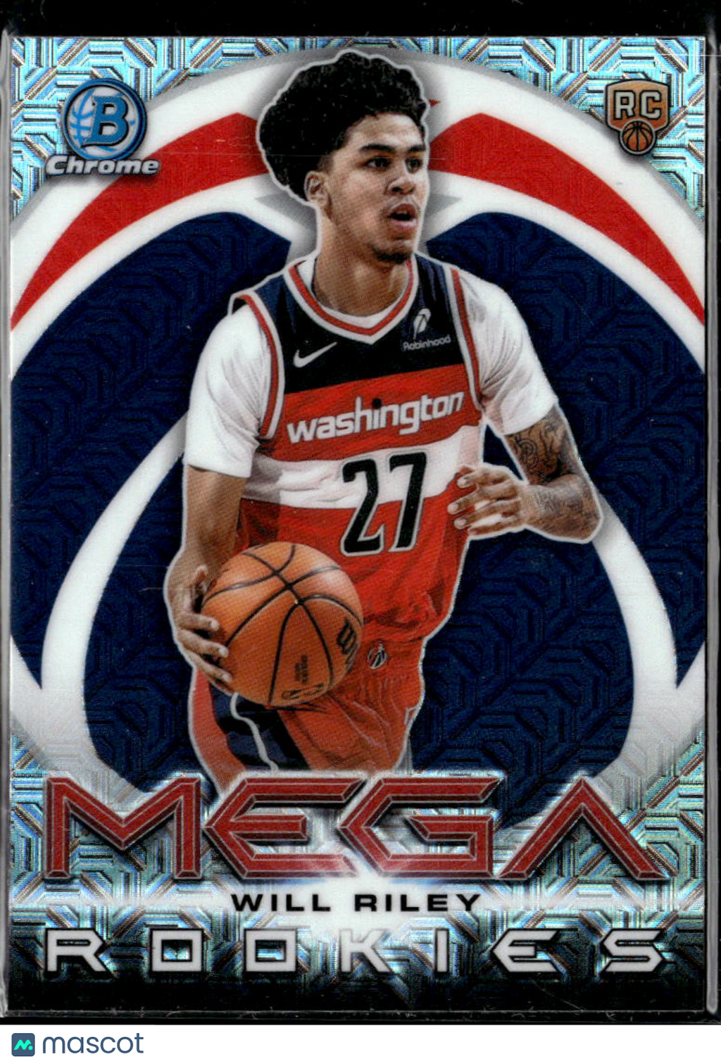 Will Riley 2025 Bowman Chrome Mega Rookies RC Mega Box Washington Wizards