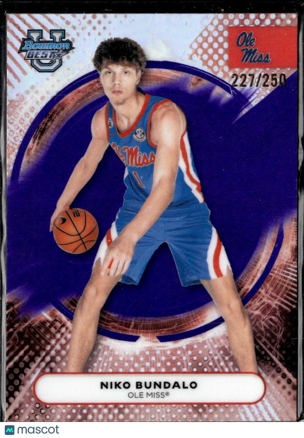 Niko Bundalo 2026 Bowman's Best Purple /250 Ole Miss Rebels