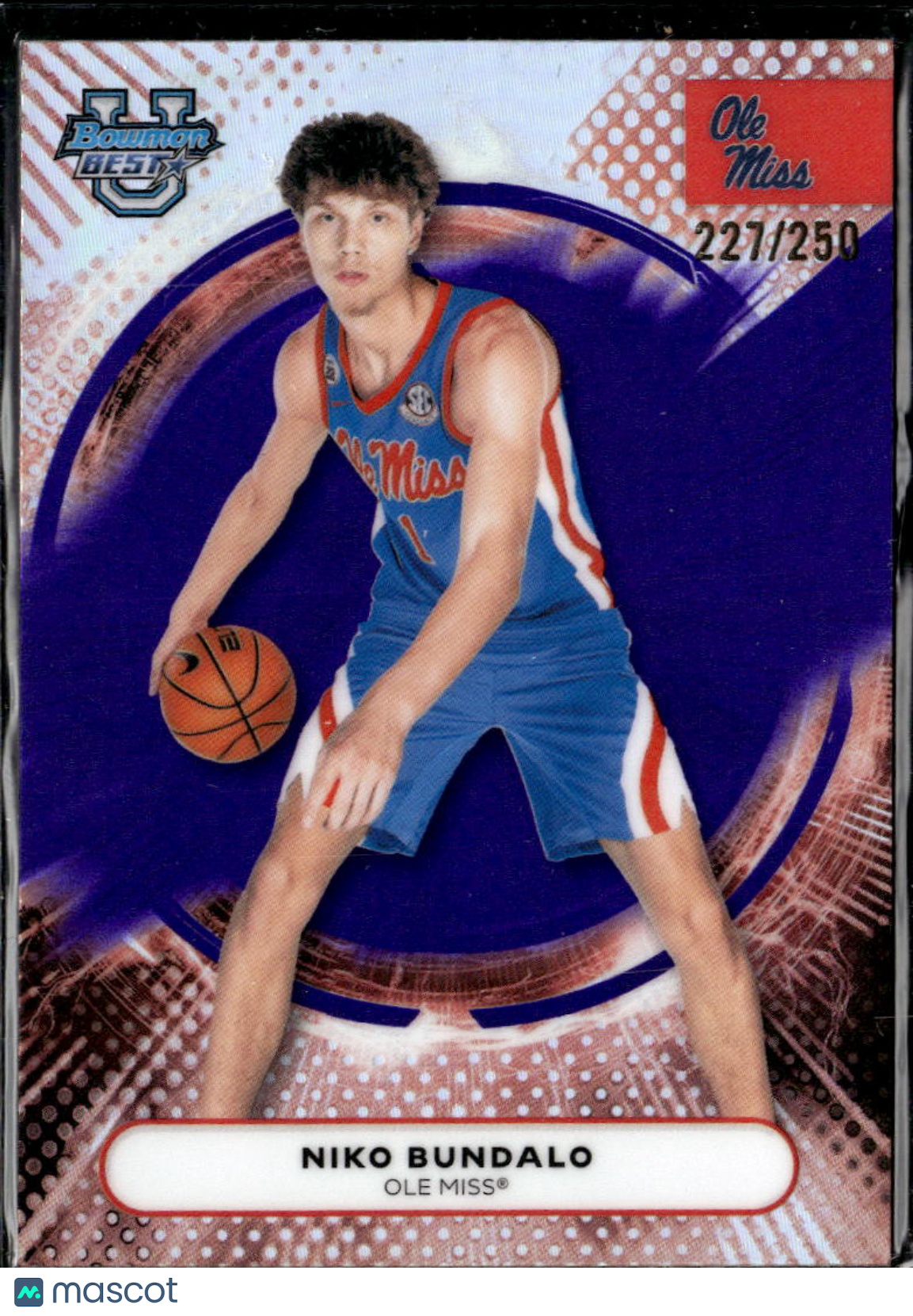 Niko Bundalo 2026 Bowman's Best Purple /250 Ole Miss Rebels