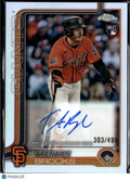 Trenton Brooks 2025 Topps Chrome RC Auto Autograph Refractor /499 Giants