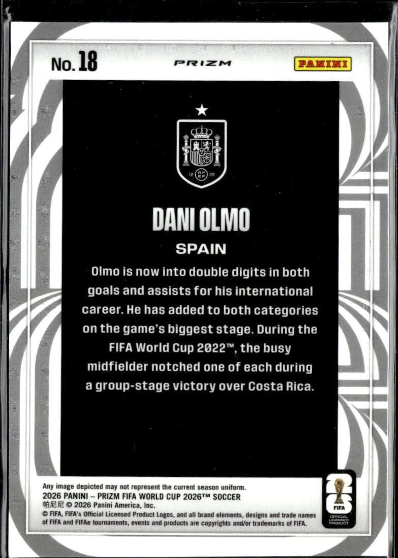 Dani Olmo 2026 Panini Prizm FIFA World Cup Wave Prizm Screamers Spain