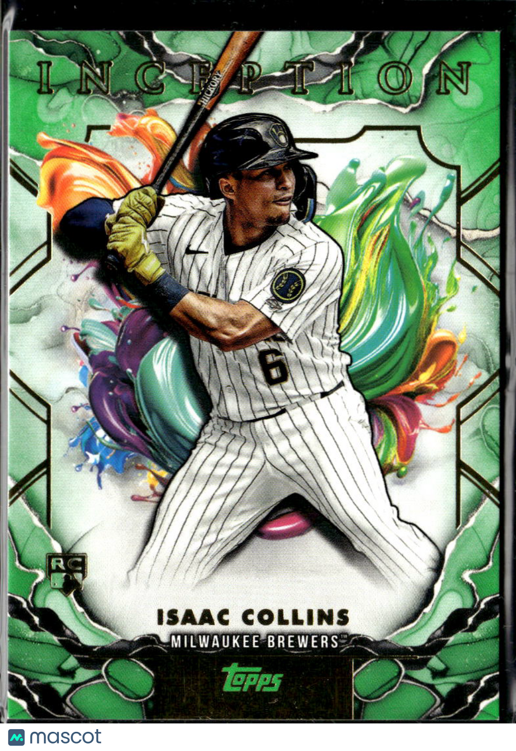 Isaac Collins 2025 Topps Inception Green Rookie RC Milwaukee Brewers