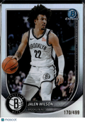Jalen Wilson 2025 Bowman Chrome Refractor /499 Brooklyn Nets