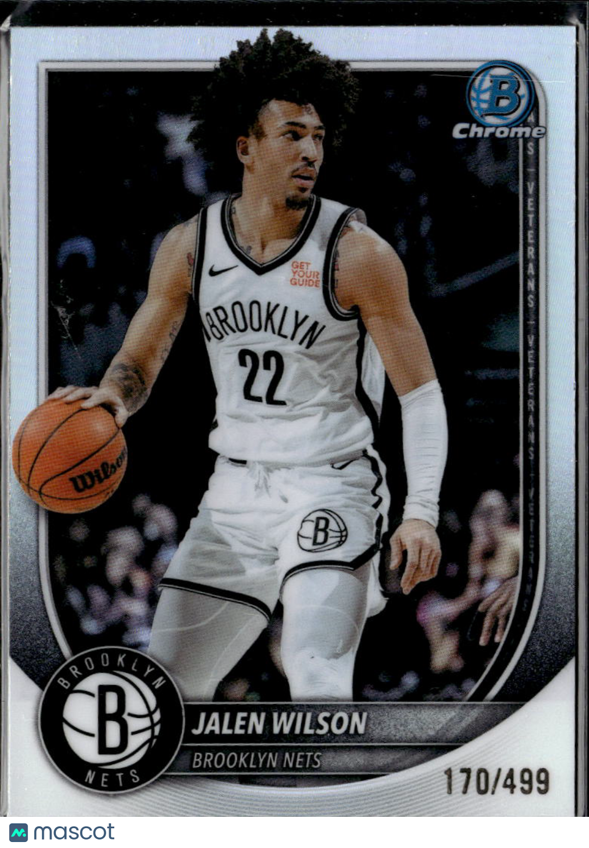 Jalen Wilson 2025 Bowman Chrome Refractor /499 Brooklyn Nets