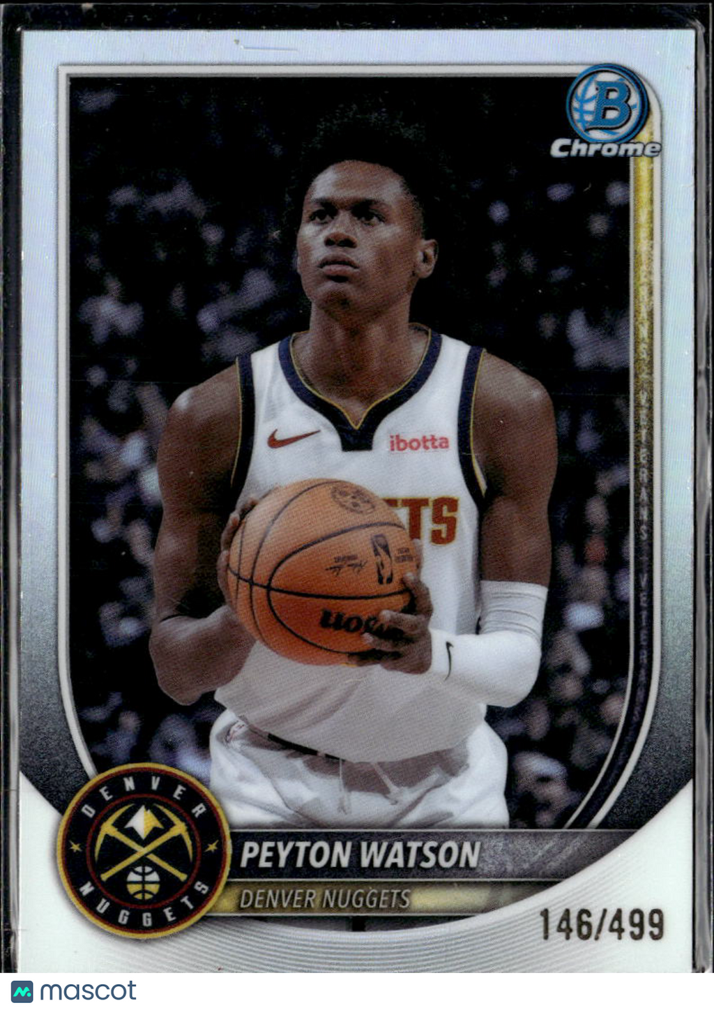 Peyton Watson 2025 Bowman Chrome Refractor /499 Denver Nuggets