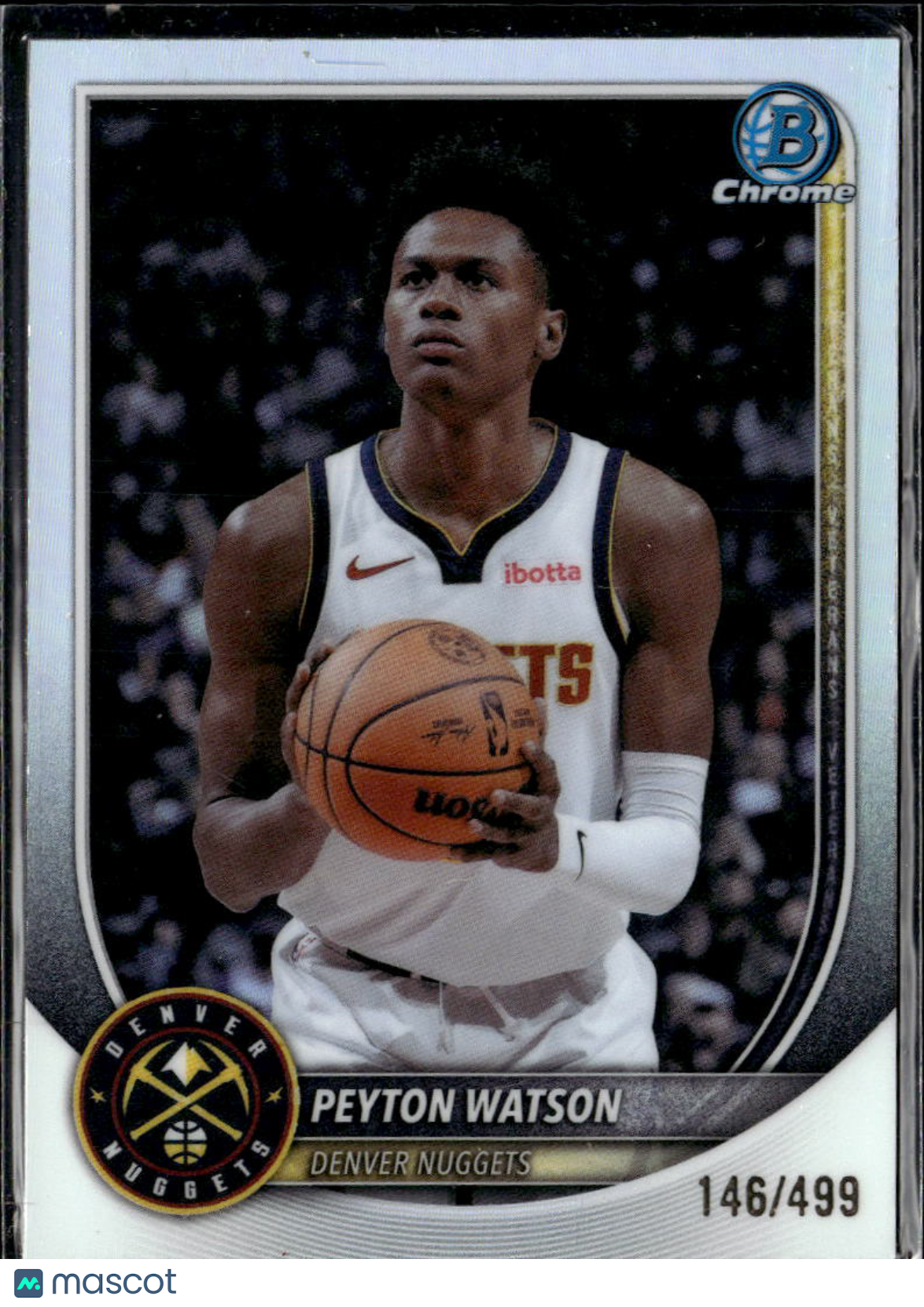 Peyton Watson 2025 Bowman Chrome Refractor /499 Denver Nuggets