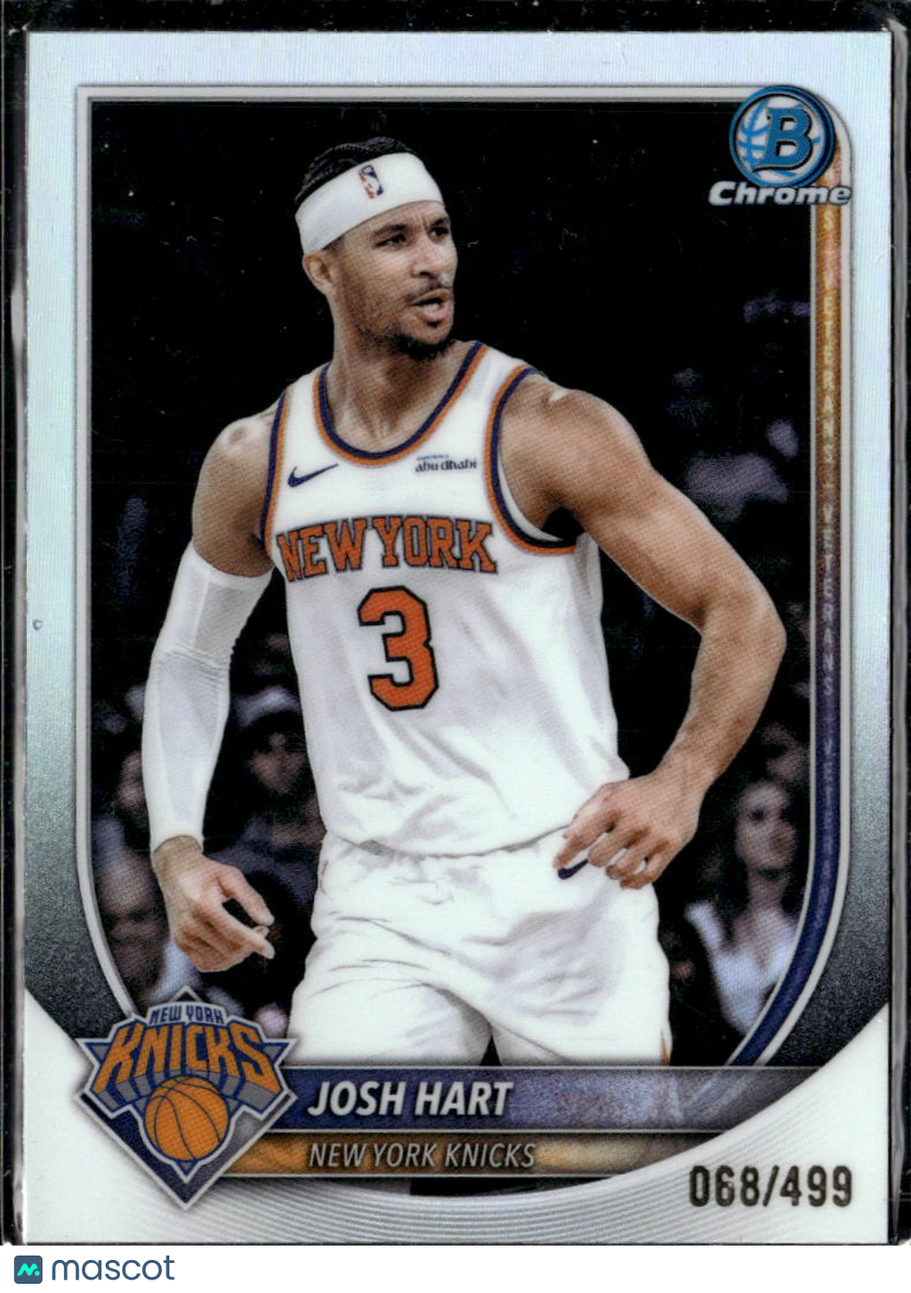 Josh Hart 2025 Bowman Chrome Refractor /499 New York Knicks