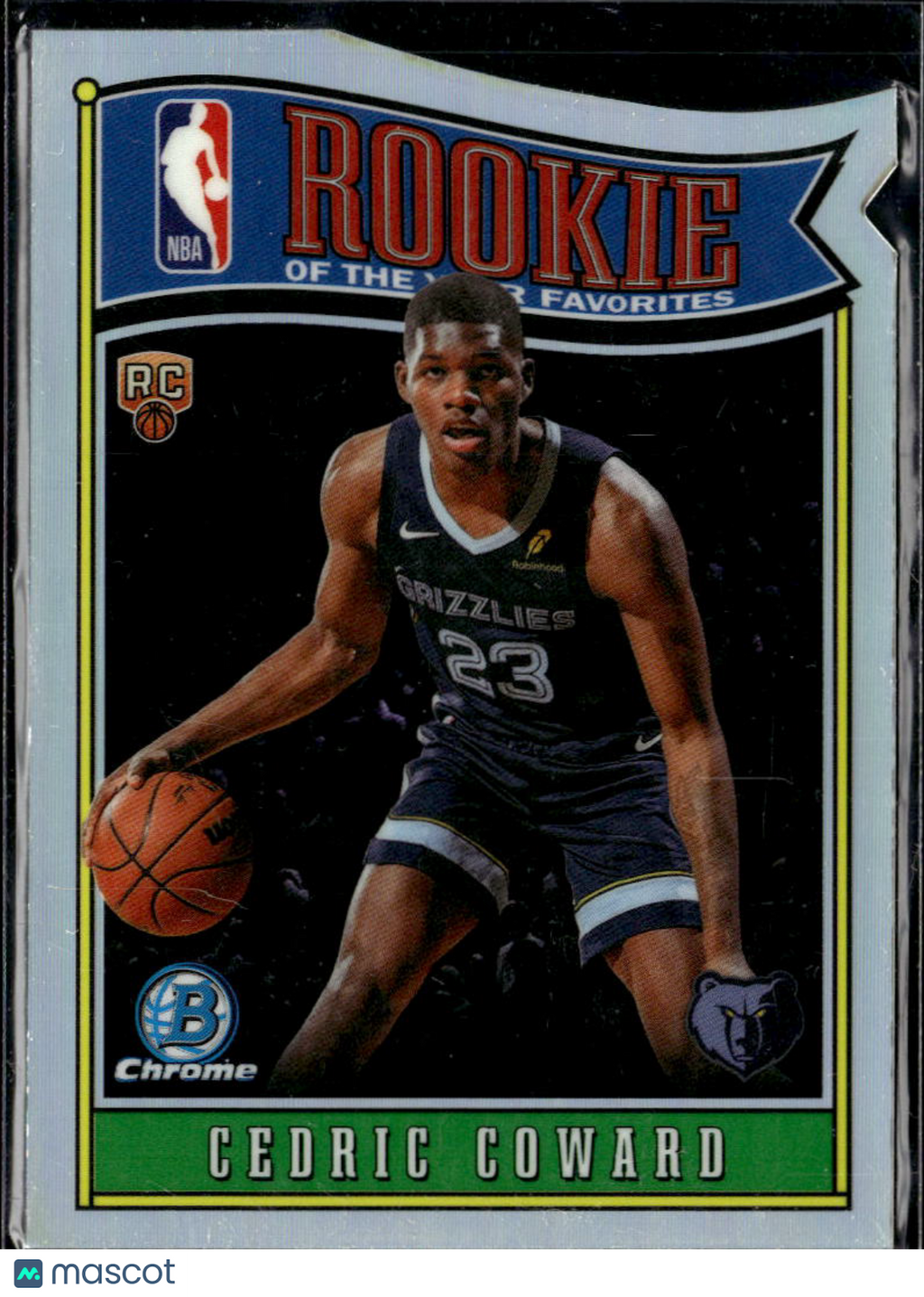 Cedric Coward 2025 Bowman Chrome Rookie of the Year Refractor Grizzlies