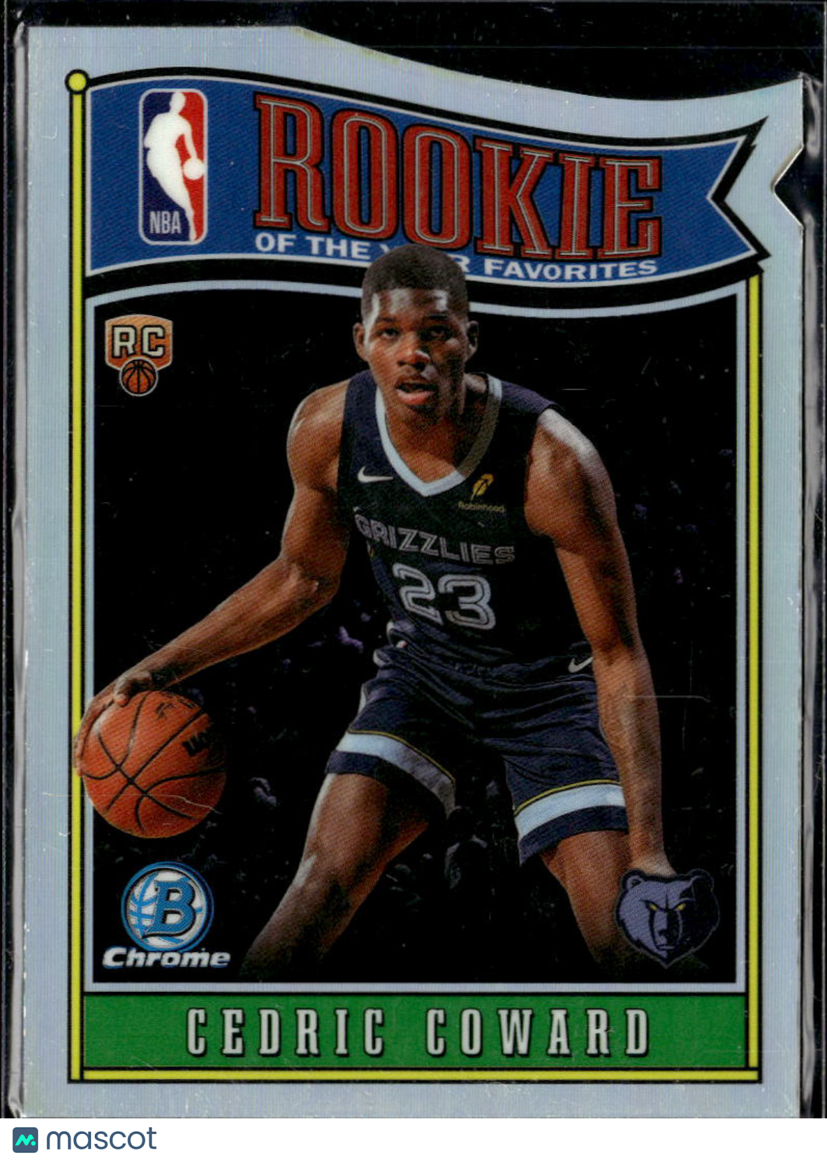 Cedric Coward 2025 Bowman Chrome Rookie of the Year Refractor Grizzlies