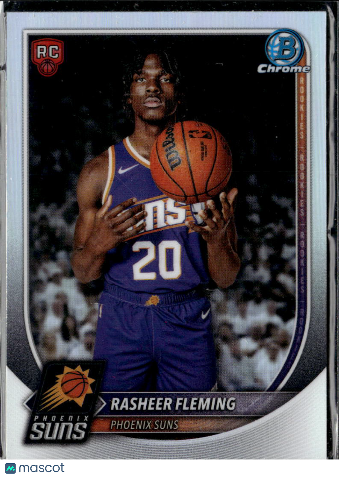 Rasheer Fleming 2025 Bowman Chrome RC RED Rookie Refractor Phoenix Suns