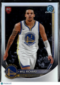 Will Richard 2025 Bowman Chrome RC RED Rookie Refractor Golden State Warriors