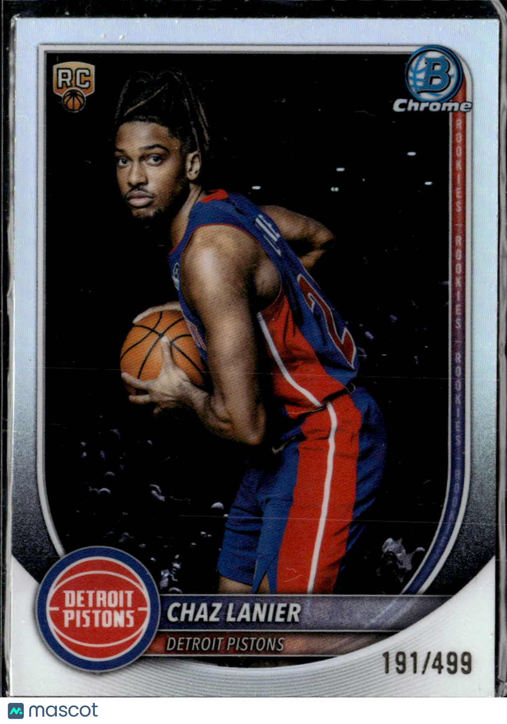 Chaz Lanier 2025 Bowman Chrome RC Refractor /499 Detroit Pistons