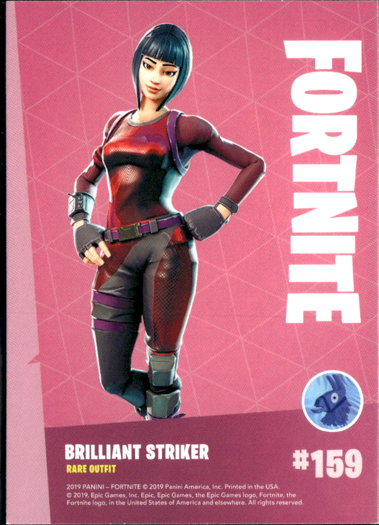 Brilliant Striker 2019 Panini Fortnite Series 1 Rare Outfit #159