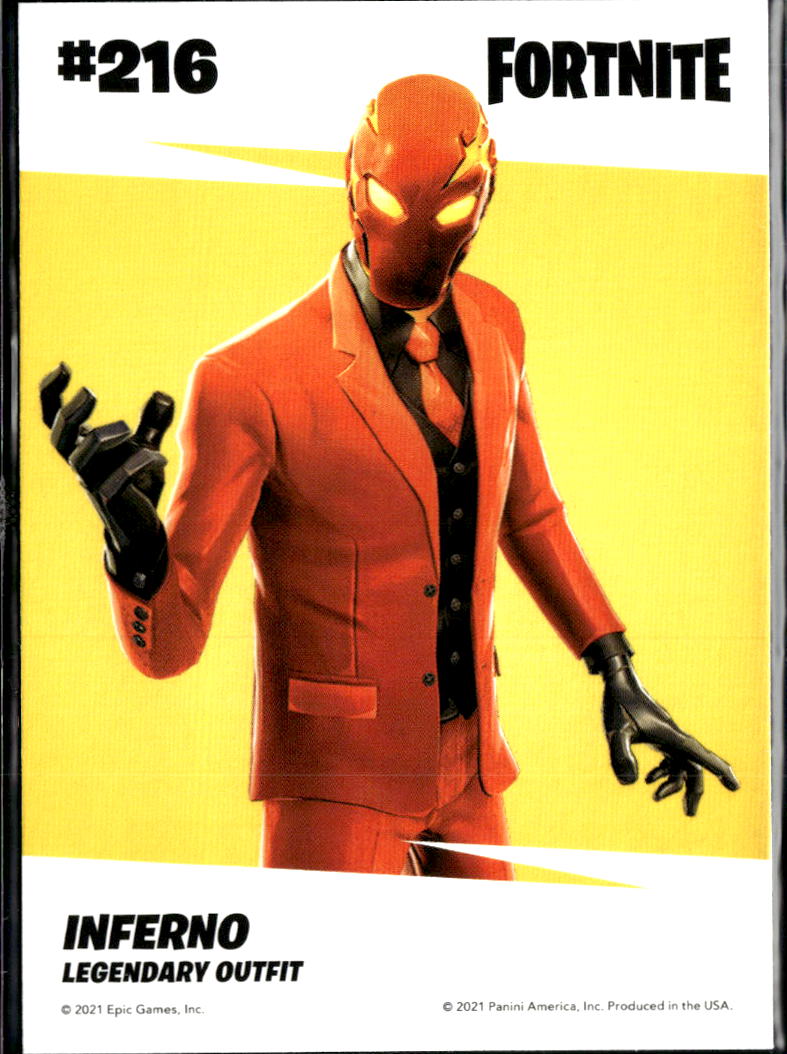 Inferno 2021 Panini Fortnite Series 3 Legendary Outfit #216