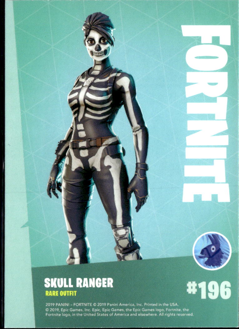 Skull Ranger 2019 Panini Fortnite Series 1 Rare Outfit #196