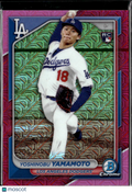 Yoshinobu Yamamoto 2024 Bowman Chrome Pink Refractor RC 206/299 LA Dodgers