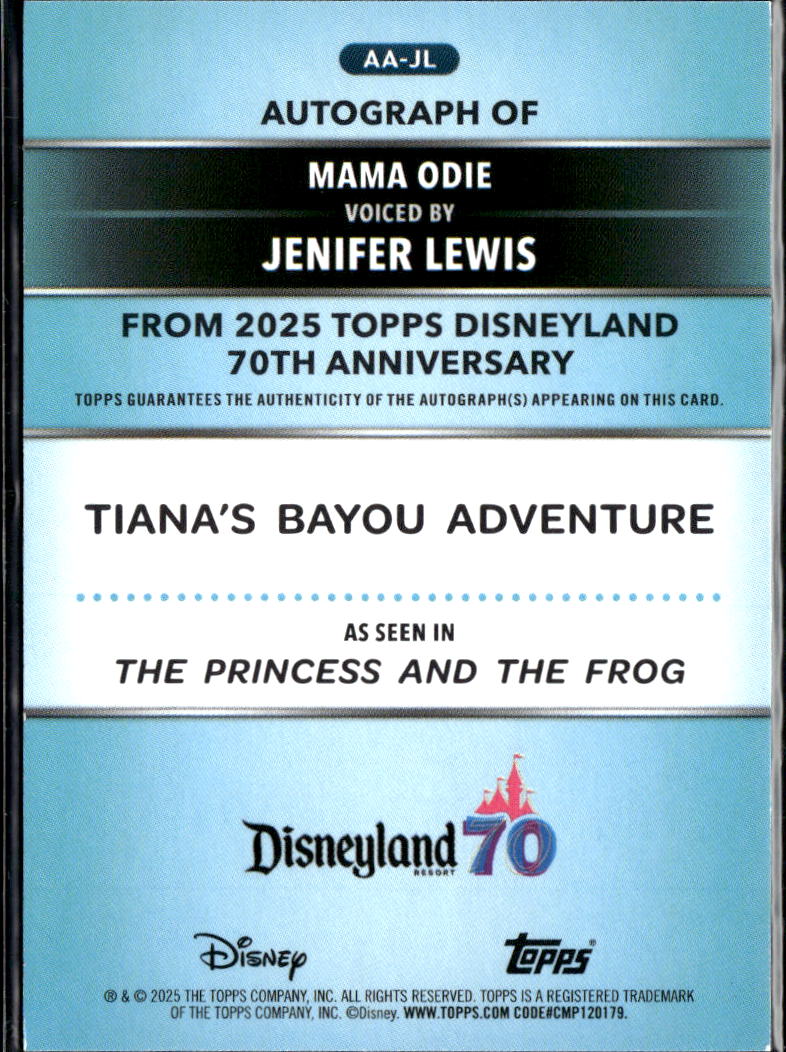 Jennifer Lewis as Mama Odie 2025 Topps Disneyland 70th Auto Autograph