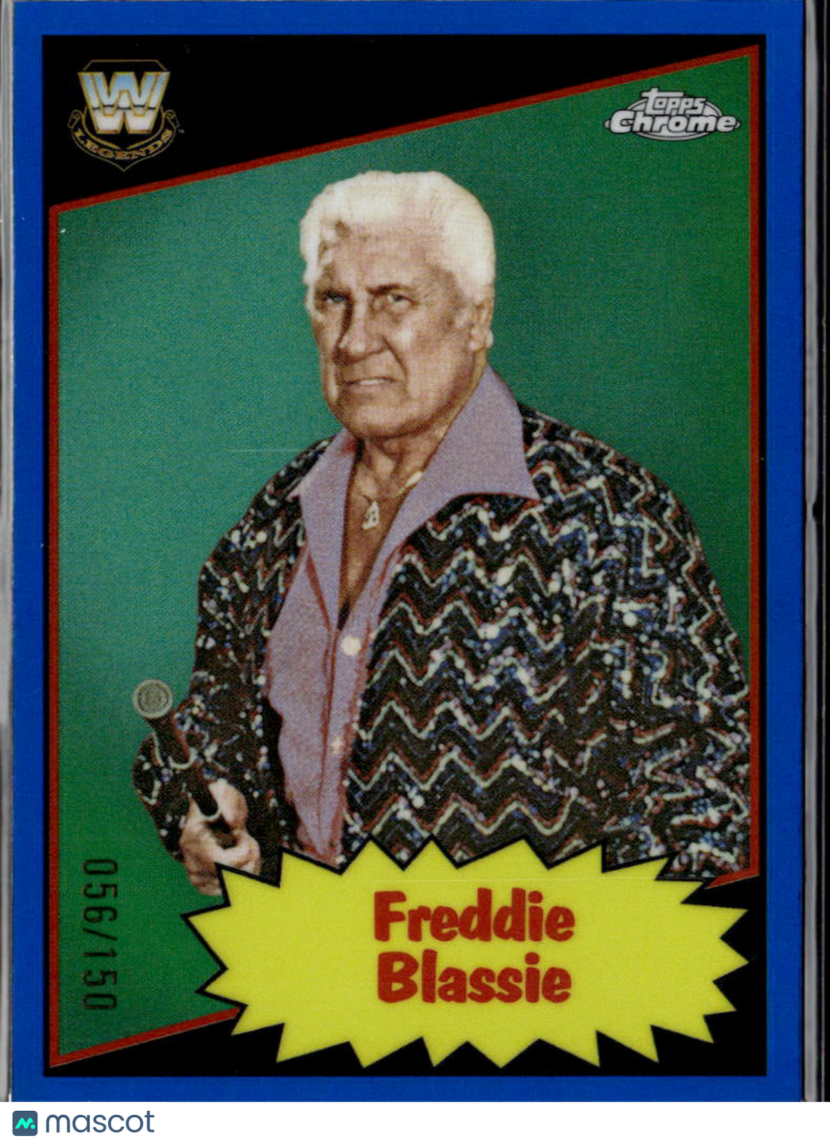 Freddie Blassie 2025 Topps Chrome WWE Legends Blue Refractor 56/150