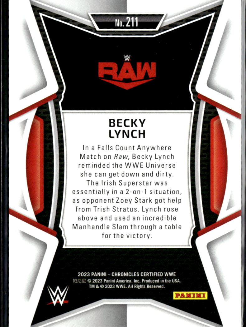 Becky Lynch 2023 Certified WWE Mirror Red 184/199