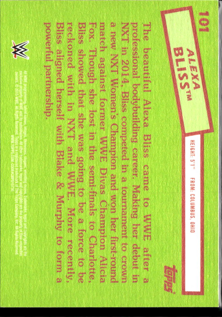 Alexa Bliss 2014 Topps WWE Rookie RC #101