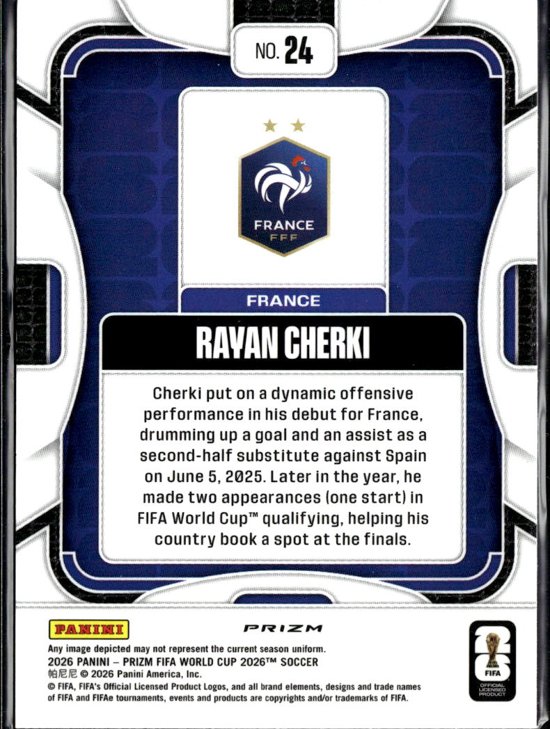 Rayan Cherki 2026 Panini Prizm FIFA World Cup Wave Prizm France